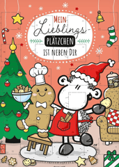 Sheepworld Adventskalender Motiv „Lieblingsplätzchen“ | 26 cm x 35 cm, Schoko-Adventskalender, 75 g | Adventskalender Schokolade, Adventskalender Liebe, Adventskalender lustig | 51131