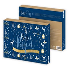 itenga Adventskalender itenga Adventskalender gefüllt "Bester Papa" Blau Gold