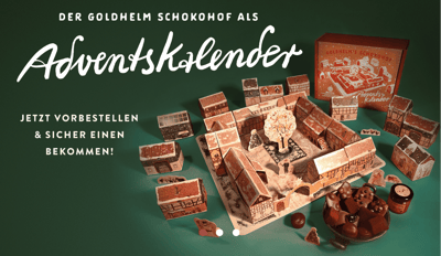 Goldhelm Schokolade Schokohof Adventskalender 2025