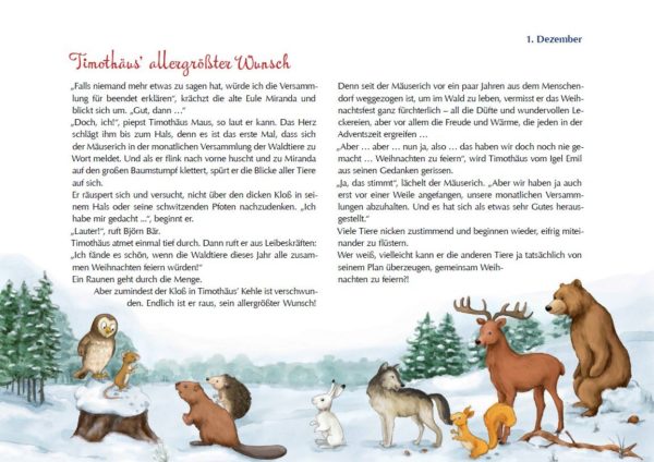 Inhalt Das Weihnachtsfest der Tiere Folien-Adventskalender 2016