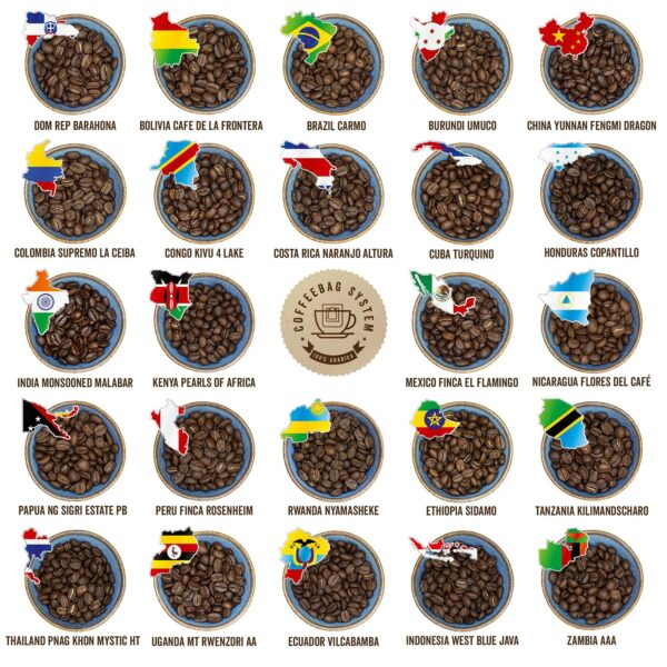 24 x Kaffeesorten im Adventskalender - Inhalt - 2021