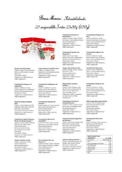 Inhalt Adventskalender