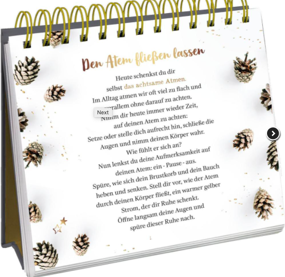 Inspirierender Tisch-Adventskalender - Inhalt - Beispielseite 2021