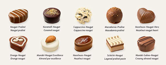 Nougat Adventskalender 2021 - Inhalt