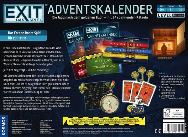 Inhalt - EXIT 2021 - Die Jagd nach dem goldenen Buch