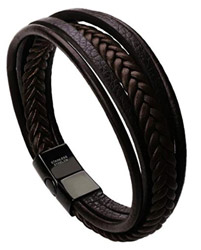 Herren-Echtleder-Armband-mit-Edelstahl-Verschluß