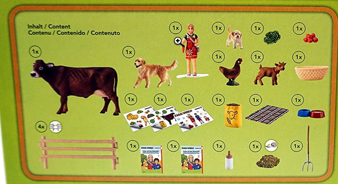 Inhalt Schleich Bauernhof Adventskalender 2016