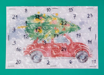 DIY Luftposterfolie Adventskalender mit Knisterfolie