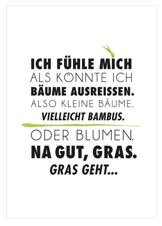 Postkarte Gras Ausreissen