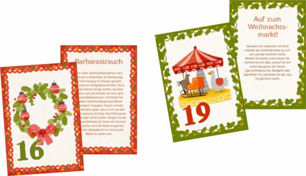 Schachtelspiel Adventskalender 2020 Inhalt