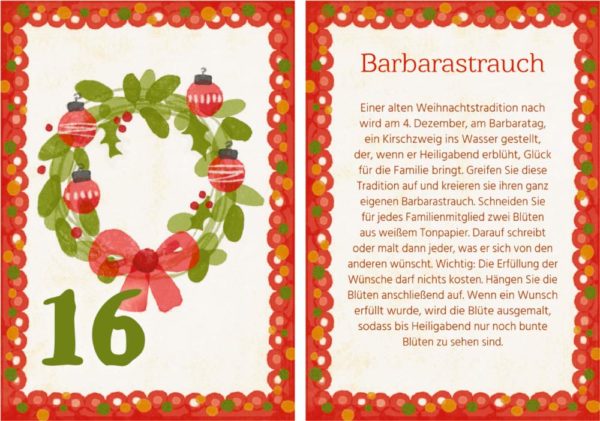 Schachtelspiel Adventskalender 2020 Inhalt