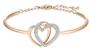 Swarovski-Dear-Armreif-weiss-rose-Vergoldung