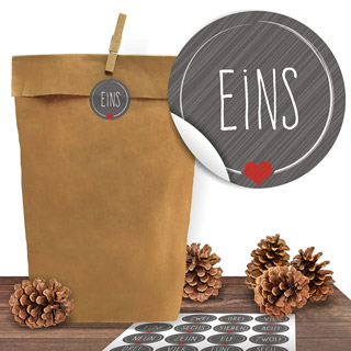 Adventskalender Papiertüten 2017