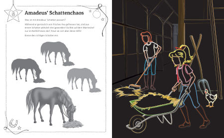 Bibi & Tina Adventskalender Kritzel-Kratzel-Buch: Kratzmotive mit tollen Farbeffekten Inhalt 2