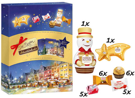 Inhalt Die Besten von Ferrero Hohlfiguren Adventskalender