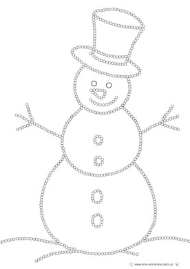 Dot Painting mit Zahnstochern für Kinder - Schneemann 