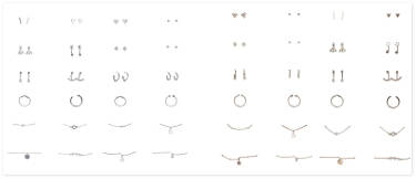 Tossh Schmuck-Adventskalender Gold und Silber