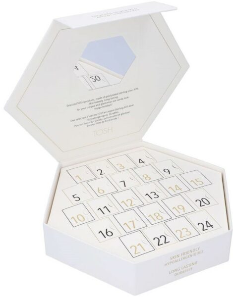 Inhalt - TOSH Luxury Ohrschmuck-Adventskalender Silber Gold Edition 2021