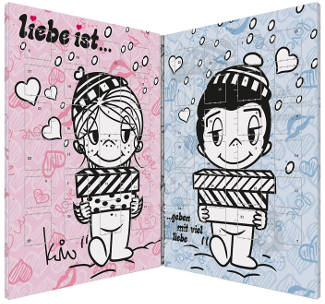 Liebe ist Schoko Herzen Adventskalender