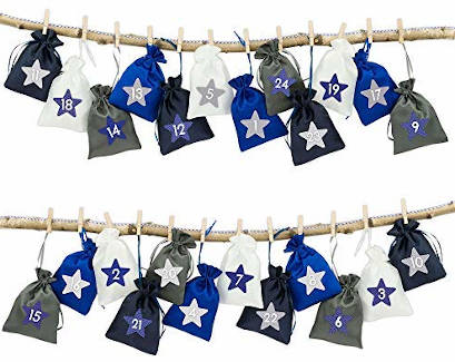 papierdrachen 24 adventskalender stoffsäckchen maritim