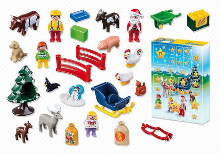 Inhalt Playmobil 1.2.3 Adventskalender Weihnacht auf dem Bauernhof