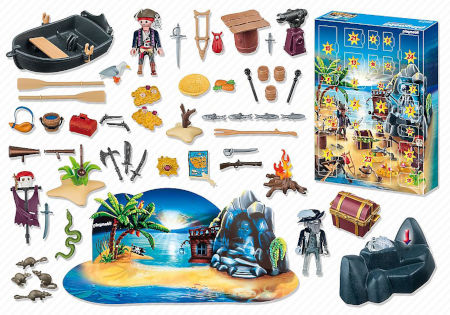 Inhalt PLAYMOBIL Adventskalender Geheimnisvolle Piratenschatzinsel