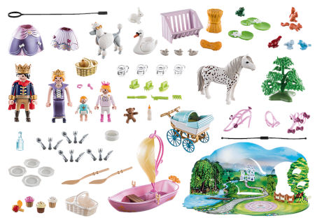Inhalt PLAYMOBIL Adventskalender Königliches Picknick im Park