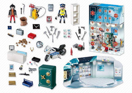 Inhalt PLAYMOBIL Adventskalender Polizeieinsatz im Juweliergeschäft