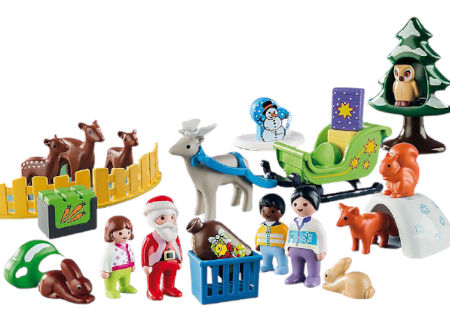 Inhalt PLAYMOBIL 1.2.3. Adventskalender Waldweihnacht
