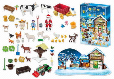 Inhalt PLAYMOBIL Adventskalender Weihnacht auf dem Bauernhof