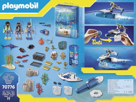 PLAYMOBIL Adventskalender Badespaß Polizeitaucheinsatz Inhalt