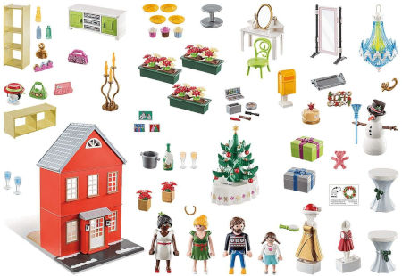 Inhalt PLAYMOBIL Großer Adventskalender Weihnachten im Stadthaus