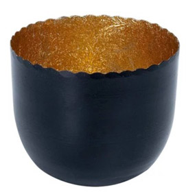 Bulters Teelichthalter schwarz-gold