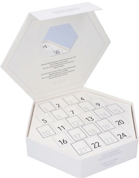 Inhalt - TOSH Luxury Ohrschmuck-Adventskalender Silber Edition 2021